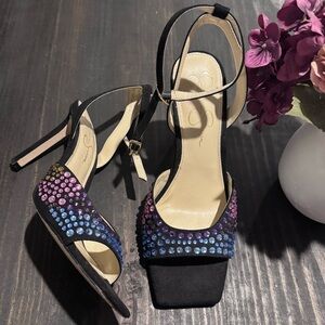 Jessica Simpson Black and Multicolor Heels